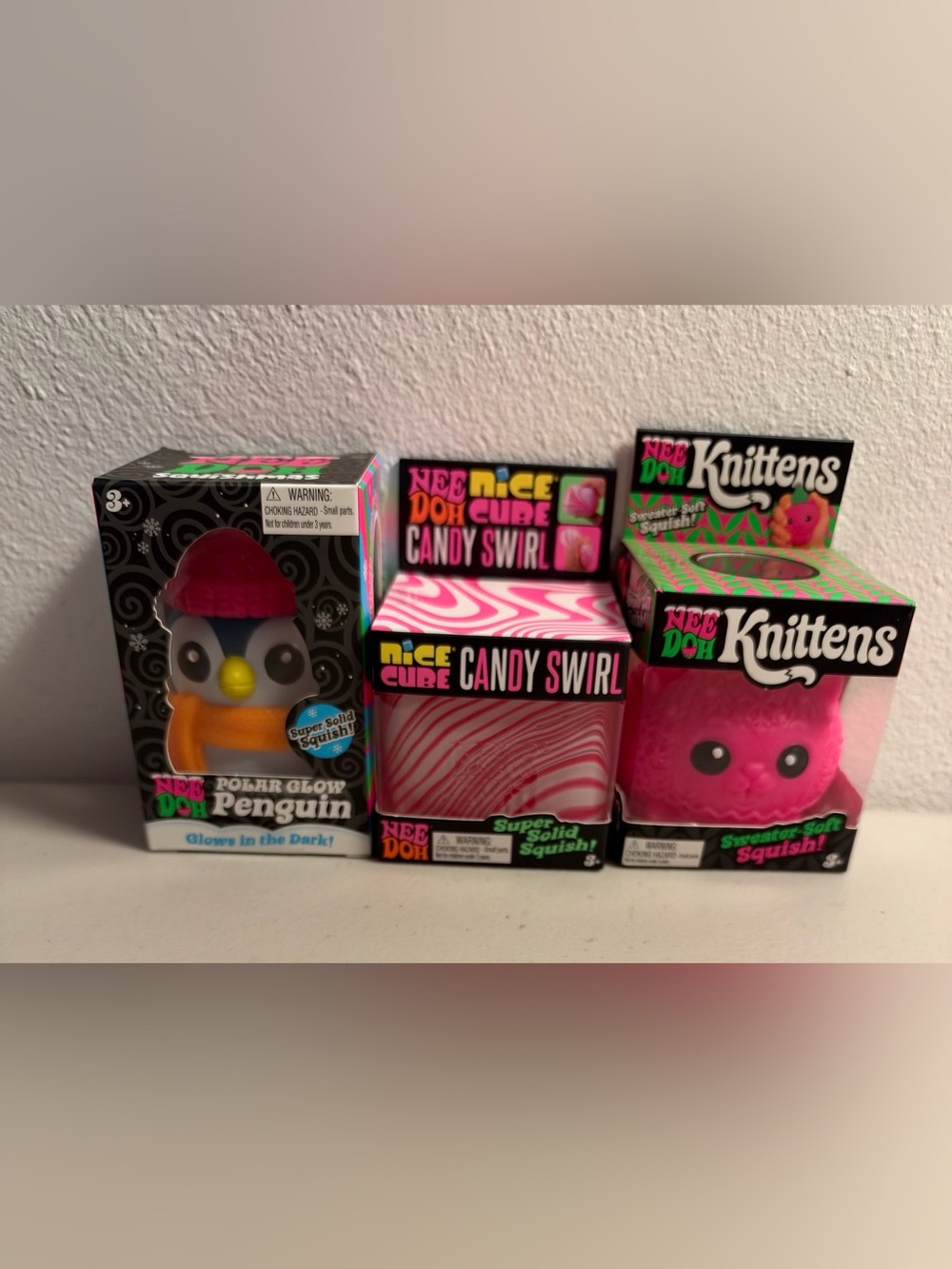 Nee Doh Candy Swirl Squishy Cube - Pink